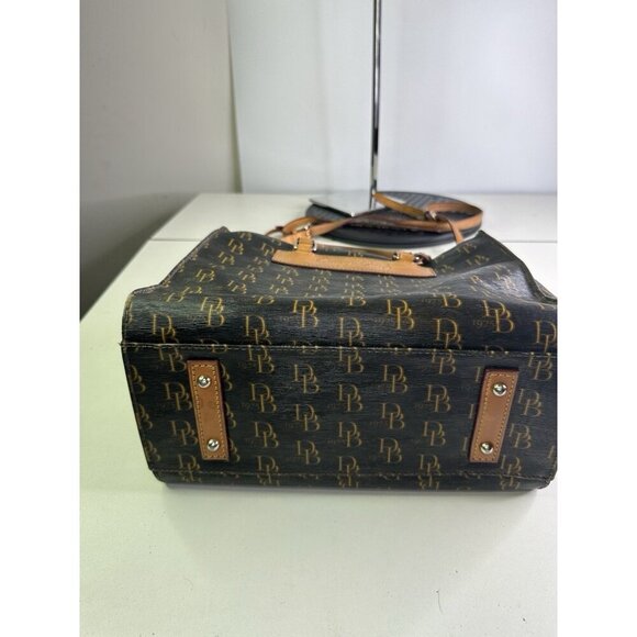 DAMAGED Dooney & Bourkes Janine 2 Way Coated Canvas W/ Florentine Vachetta - Picture 10 of 10